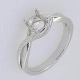 Sterling Silver Semi Mount Ring Setting Round RD 6x6mm Crisscross Shank - Syzjewelry
